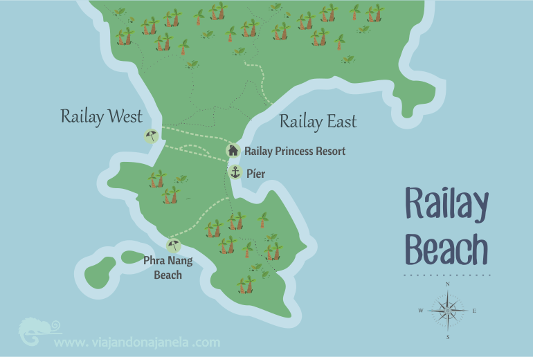 Railay Princess Resort & Spa - mapa de Railay Beach