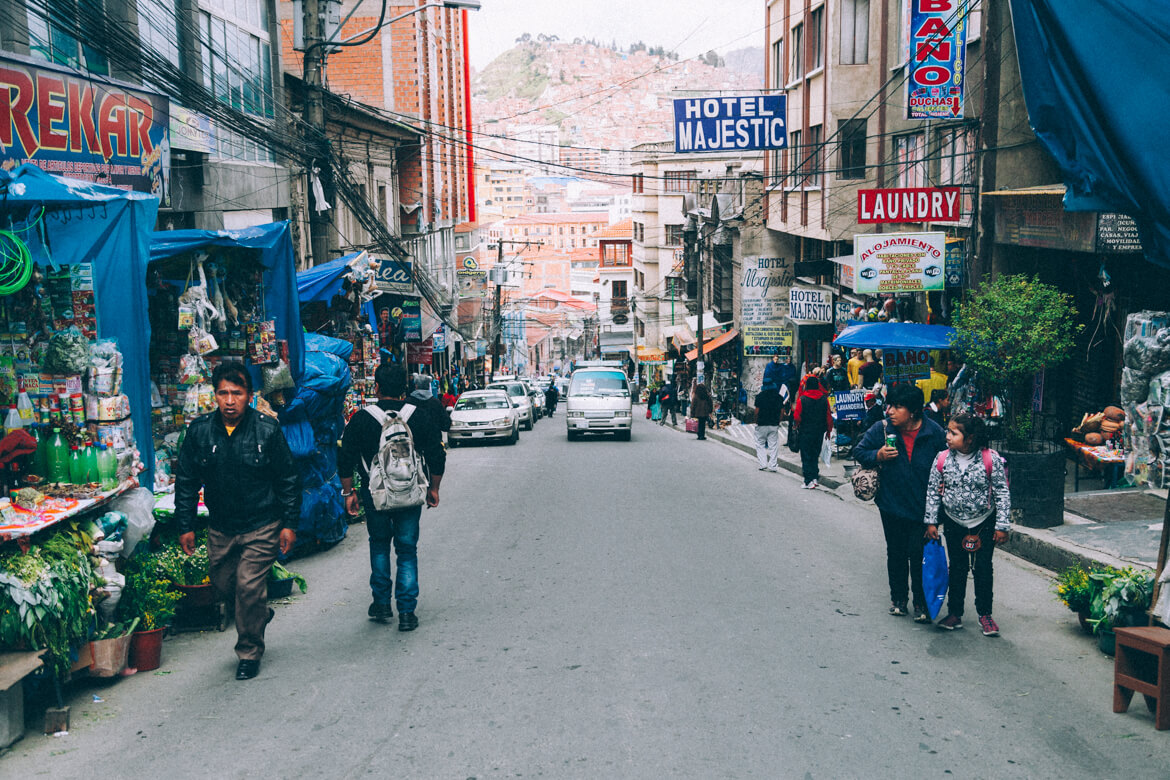 O que fazer em La Paz - Uma das várias ladeiras de La Paz