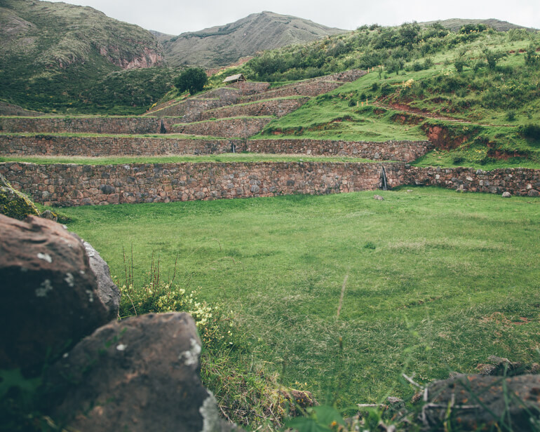 Terraços utilizados pelos incas para cultivo
