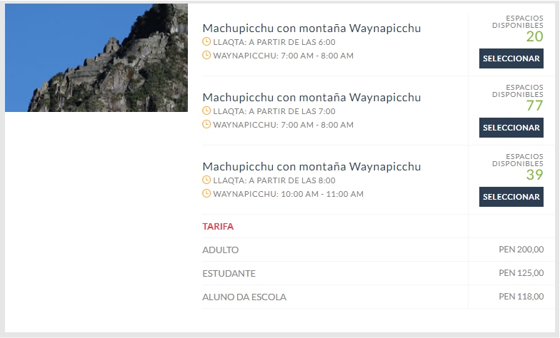 Site oficial de Machu Picchu