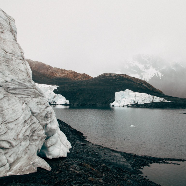 Blocos de gelo no Glaciar Pastoruri