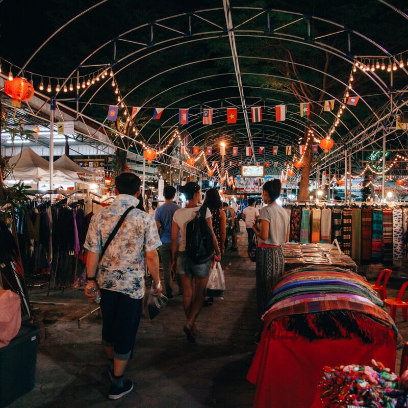 Chiang Mai, Tailândia - Mercados noturnos