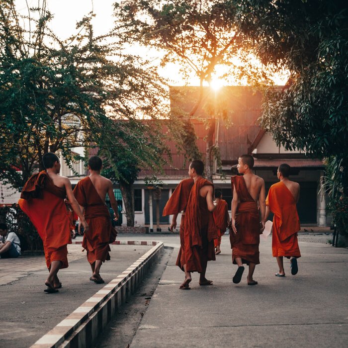 Chiang Mai, Tailândia - Meninos monges em Chiang Mai