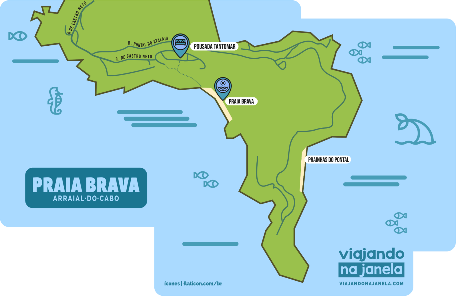 Praia Brava / Mapa Pontal do Atalaia